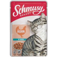 Produktbild von Schmusy Ragout Nassfutter Katze Adult Huhn Stückchen in Sauce getreidefrei 22x100 g - 22 x 100 g