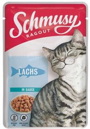 Produktbild von Schmusy Ragout Nassfutter Katze Adult Lachs Stückchen in Sauce 22x100 g getreidefrei ohne Zucker - 22 x 100 g