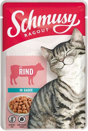 Schmusy Ragout Rind in Sauce Katzenfutter Adult Getreidefrei 22 x 100 g - 22 x 100 g – Bild 1 von 3