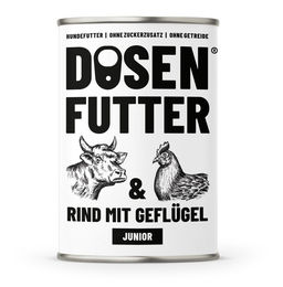 Produktbild von Schnauze & Co. Hundefutter Junior Rind & Geflügel getreidefrei mit hohem Fleischanteil 6x400g - 6 x 400 g