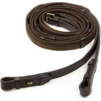 Produktbild von Schockemöhle Sports Gurtzügel mit Zaumhaken aus Leder in Braun/Gold für Warmblut