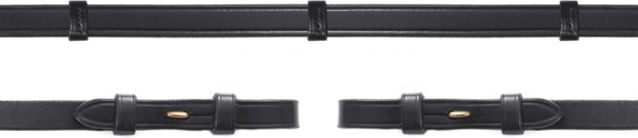 Schockemöhle Sports Lederzügel mit Zaumhaken Schwarz/Gold für Warmblut – Bild 1 von 1