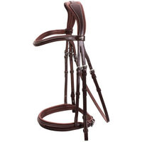 Produktbild von Schockemöhle Sports Trense Montreal Select aus Leder in Creme mit Royal Oak und Silber Details VB-WB