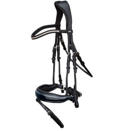 Schockemöhle Anatomische Dressur-Trense Malibu aus Kunstleder für Warmblut in Schwarz – Bild 1 von 2