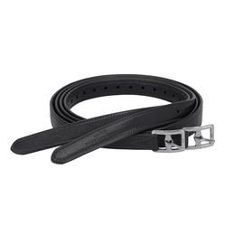 Schockemöhle Colorado Soft Steigbügelriemen aus Leder in Schwarz mit Silber – Bild 1 von 2
