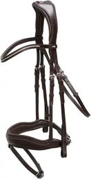 Schockemöhle Concord Anatomische Leder Trense für Vollblut in Braun mit Silberbeschlägen ohne Zügel – Bild 1 von 4