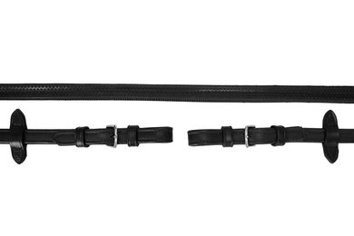 Schockemöhle Durasoft Gummi Zügel 16 mm Schwarz Silber – Bild 1 von 2