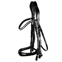 Produktbild von Schockemöhle Equitus Gamma Kandarenzaum Anatomic Line aus Leder für Warmblut in Schwarz