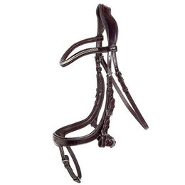 Schockemöhle Equitus Omega Anatomische Spezialtrense aus Leder für Vollblut in Braun mit Silber – Bild 1 von 2