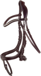 Schockemöhle Equitus Omega anatomische Spezialtrense aus Leder für Warmblut in Braun mit Silber – Bild 1 von 2