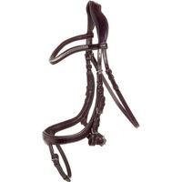 Produktbild von Schockemöhle Equitus Omega anatomische Spezialtrense aus Leder für Warmblut in Braun mit Silber