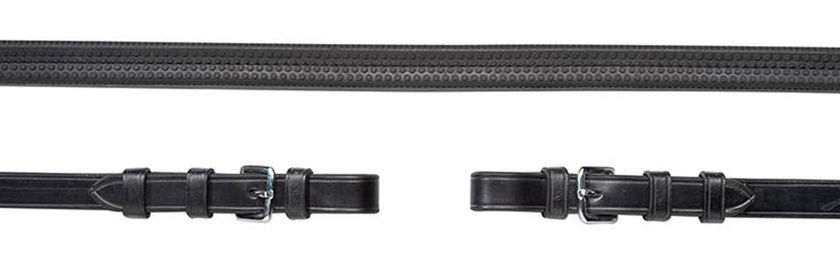 Schockemöhle Gummizügel mit Schnalle für Warmblut in Schwarz und Silber – Bild 1 von 3