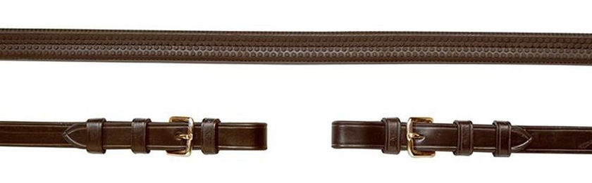 Schockemöhle Gummizügel mit Schnalle in Braun und Gold – Bild 1 von 2