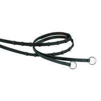 Produktbild von Schockemöhle Gurtzügel Doppelsteg mit Ringen aus Leder in Schwarz und Silber für Warmblut