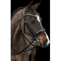 Produktbild von Schockemöhle Kandarenzaum SP Milazzo Premium Line mit schmallem Stirnband aus Leder für Warmblut in Schwarz oder Grau