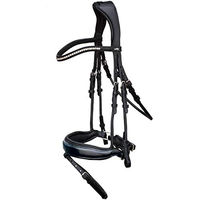Produktbild von Schockemöhle Malibu Anatomische Trense aus Leder ohne Zügel Schwarz Silber Größe VB