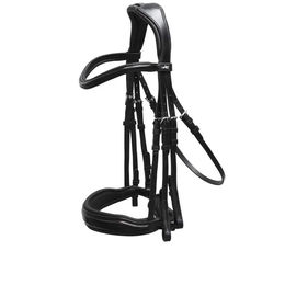 Schockemöhle Milan Kandare Anatomic Line Leder Schwarz/Silber für Warmblut ohne Zügel – Bild 1 von 8