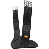 Produktbild von Schockemöhle Oklahoma Sattelgurt und Stollenschutzgurt aus Leder in Schwarz mit Silber 120 cm