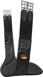 Schockemöhle Oklahoma Sattelgurt und Stollenschutzgurt aus Leder in Schwarz mit Silber – Bild 1 von 4