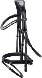 Schockemöhle Palermo Anatomische Trense Classic Line aus Kunstleder Schwarz/Silber Größe WB – Bild 1 von 4