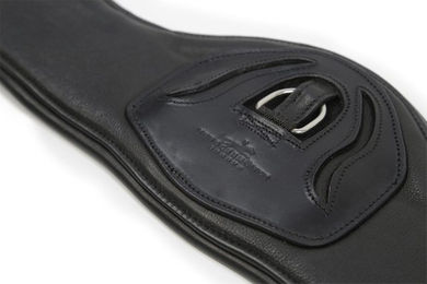 Schockemöhle Pittsburgh Sattelgurt aus Leder in Schwarz und Silber – Bild 1 von 2