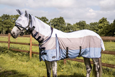 Produktbild von Schockemöhle Reitsport Fliegendecke RS Combo King mit Maske aus Fleece in Blau