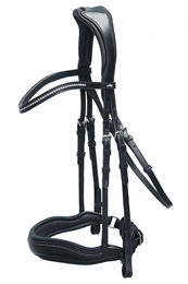 Schockemöhle Slimford Bridle Trense aus Leder Schwarz/Silber für Warmblut (Full) – Bild 1 von 2