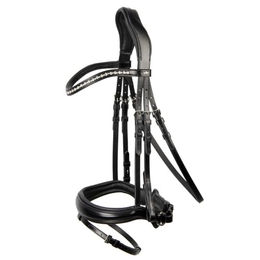 Schockemöhle Sports Brantford Anatomische Trense für Warmblut aus Leder Schwarz/Silber – Bild 1 von 5