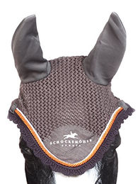 Schockemöhle Sports Dynamite Flyveil Fliegenmütze für Warmblut in Grey Melange/Orange – Bild 1 von 2