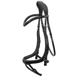 Schockemöhle Sports Equitus Alpha Anatomische Leder Trense für Vollblut in Schwarz/Silber – Bild 1 von 9