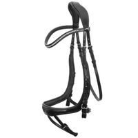 Produktbild von Schockemöhle Sports Equitus Beta Trense anatomisch aus Leder Schwarz Silber XL FEI