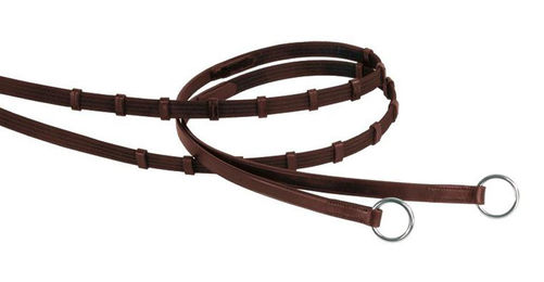 Schockemöhle Sports Gurtzügel Doppelsteg mit Ringen aus Leder in Braun – Bild 1 von 2