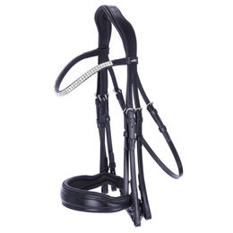 Schockemöhle Sports Kandare SP Monticelli Gebiss aus Leder in Schwarz und Silber – Bild 1 von 7