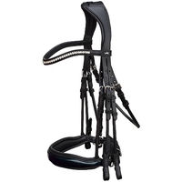 Produktbild von Schockemöhle Sports Kandarenzaum Venice Double Bridle aus Leder in Schwarz Patent mit Silber für Vollblut