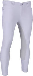 Schockemöhle Sports Linus Damen Reithose mit Vollbesatz aus Kunstleder in Weiß – Bild 1 von 2