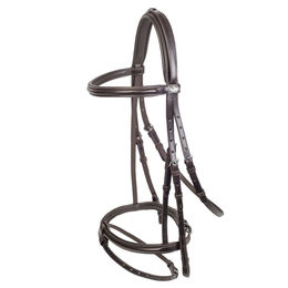 Schockemöhle Sports Neo Line Trense Mannheim aus Leder für Warmblut in Braun und Silber – Bild 1 von 2