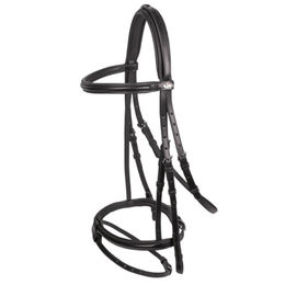 Produktbild von Schockemöhle Sports Neo Trensenzaum Mannheim für Warmblut in Schwarz/Silber aus Leder
