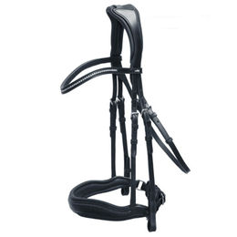 Produktbild von Schockemöhle Sports Slimford Trensenzaum aus Leder in Schwarz/Silber für Vollblut