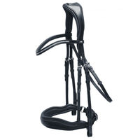 Produktbild von Schockemöhle Sports Slimford Trensenzaum aus Leder in Schwarz/Silber für Vollblut