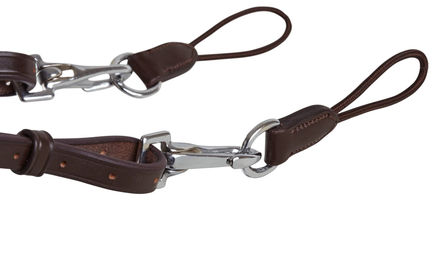 Schockemöhle Sports SP D-Ring Saver Befestigungsschlaufe für Sattel aus Leder in Braun und Silber – Bild 1 von 2