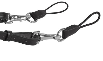 Schockemöhle Sports SP D-Ring Saver Befestigungsschlaufe für Sattelzubehör aus Leder in Schwarz und Silber – Bild 1 von 2