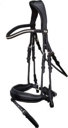 Schockemöhle Sports Trense Anatomic Line Malibu aus Leder für Warmblut in Schwarz/Silber – Bild 1 von 13