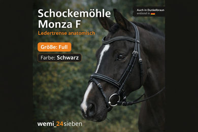 Schockemöhle Sports Trense Monza F für Warmblut aus Leder in Schwarz mit silbernen Beschlägen anatomisch gepolstert – Bild 1 von 13