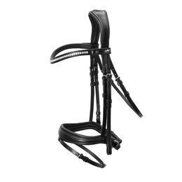Schockemöhle Sports Trense SP Charleston Premium Line aus Leder in Schwarz mit Silber für Warmblut – Bild 1 von 4