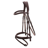 Produktbild von Schockemöhle Sports Trense SP Tokyo Select aus Leder mit abnehmbarem Sperrriemen für Vollblut in Braun und Silber