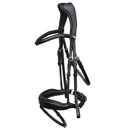 Schockemöhle Sports Trense Stanford Anatomic Line aus Leder für Warmblut in Schwarz/Silber – Bild 1 von 6