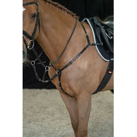 Produktbild von Schockemöhle Sports Vorderzeug Como Basic aus Kunstleder für Warmblut in Schwarz/Silber