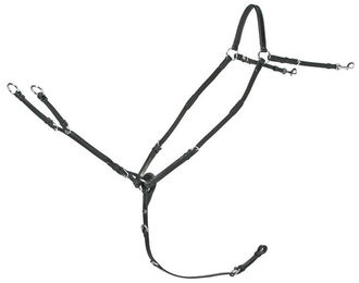 Produktbild von Schockemöhle Sports Vorderzeug Race II aus Leder für Vollblut in Schwarz/Silber