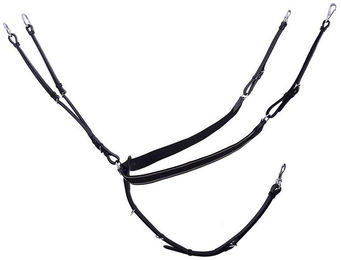 Schockemöhle Sports Vorderzeug SP Pro Jump Plus aus Leder in Schwarz/Silber für Vollblut/VB – Bild 1 von 2
