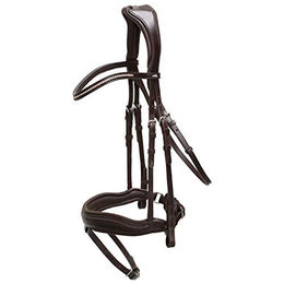 Schockemöhle Stanford Anatomic Snaffle Trense aus Leder in Braun mit Silberfarbenem Gebiss Full Size – Bild 1 von 3
